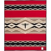 Pendleton American Indian College Fund Blanket - 64" x 80" Wool Cotton Soft | Reversible Blanket, Ultrasuede Binding, Made in USA, Water