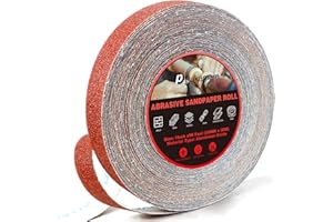 PUKAMAM Emery Cloth Roll, 60 Grit Sandpaper Roll, 1" x 98 Feet Long Red Continuous Sand Paper Roll, Wet and Dry Emory Cloths for Metal, Polishing and Surface Treatment of Wood,Furniture