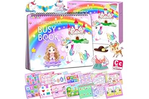 AGGKKY Montessori Busy Book for Toddles 3+ Preschool Toddler Learning Activities Books for Kids Ages 3-5 Autism Sensory Educational Toys Christmas Birthdays Gifts for Girls Boys 3-4-6-8 Years Old