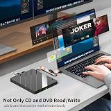 Alxum USB C DVD Drive 8-in-1 SD TF Card Reader CD RW Burner Laptop Mac view 5