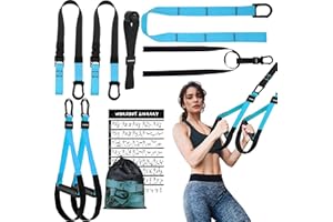 Home Resistance Training Kit | Full-Body Workout with Suspension Trainer Straps, Door Anchor, Handles, and Carrying Bag | Com
