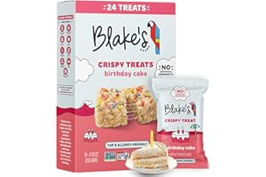 BLAKE'S SEED BASED Blake’s Seed Based Crispy Treats – Birthday Cake (24 Count), Nut Free, Gluten Free, Dairy Free & Vegan, Healthy Snacks for Kids or Adults, School Safe, Low Calorie Soy Free Snack