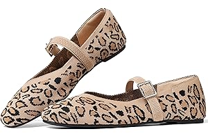 CELNEPHO Flats for Women Square Toe Ballet Flats Shoes Comfortable Dressy Knit Flats for Women Arch Support Slip On Washable Casual Office Shoes