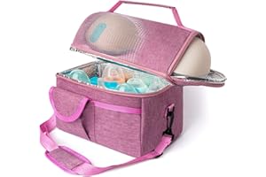 ZOOSA Wearable Breast Pump Bag with Cooler, Compatible with Willow, Elvie, Momcozy Breast Pump, Insulated Storage Container Case for Hand Free Breast Pump