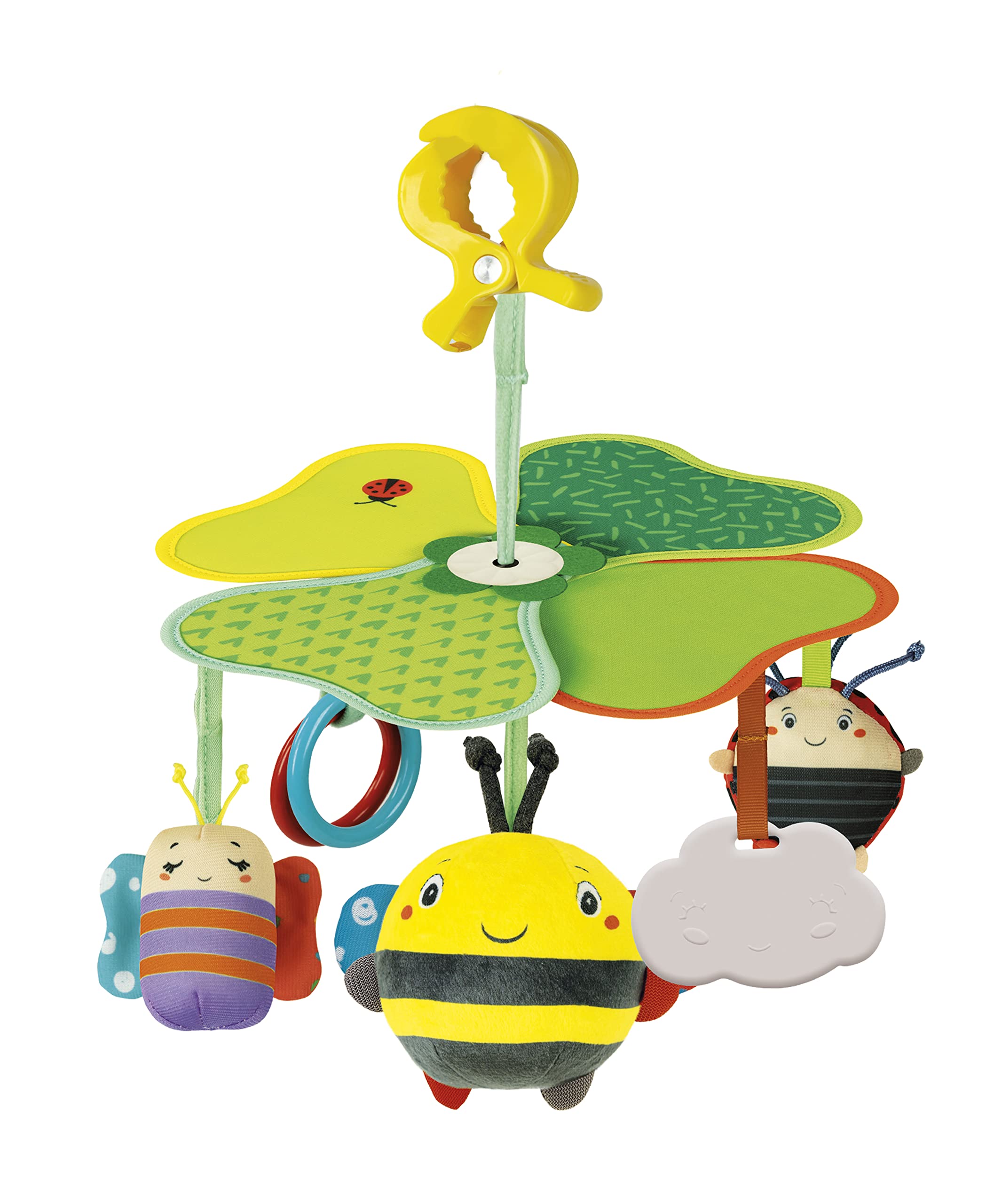 Clementoni - 17706 - Easy-Peasy Travel Mobile - Toys For Stroller, Pushchair For Toddlers, Early Years Toys, Infant Toys, New Born Soft Toys Gift