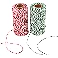 Sunmns Christmas Twine Cotton String Rope Cord for Gift Wrapping, Arts Crafts, 656 Feet (Multicolor A)