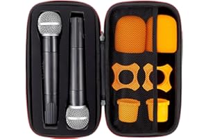 Gatuida Case, Shockproof Dual Case, Portable Handheld Bag, Mic Bag Hard Shell Exterior, Storage Box for Travel Outing