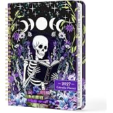 2027 Planner Weekly &amp; Monthly, 6.3" x 8.5", Jan. 2027 - Dec. 2027 | A5 planner, Durable Twin-Wire Binding,Laminated Tabs, Skull Head Cardboard Cover with Back Pocket for School &amp; Office