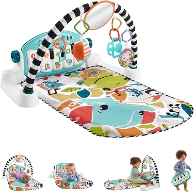 Fisher-Price Glow and Grow Kick & Play Piano Gym Blue Newborn to Toddler