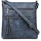 MASINTOR Crossbody Purses for Women, Multi Pocket Casual Crossbody Bag, Adjustable Strap Shoulder Bag with Tassel