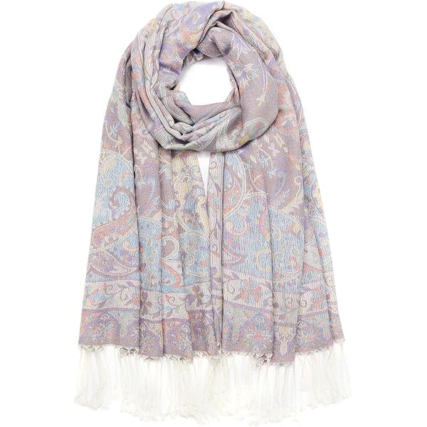 TZ Promise Paisley Women's Rainbow Pashmina Shawl