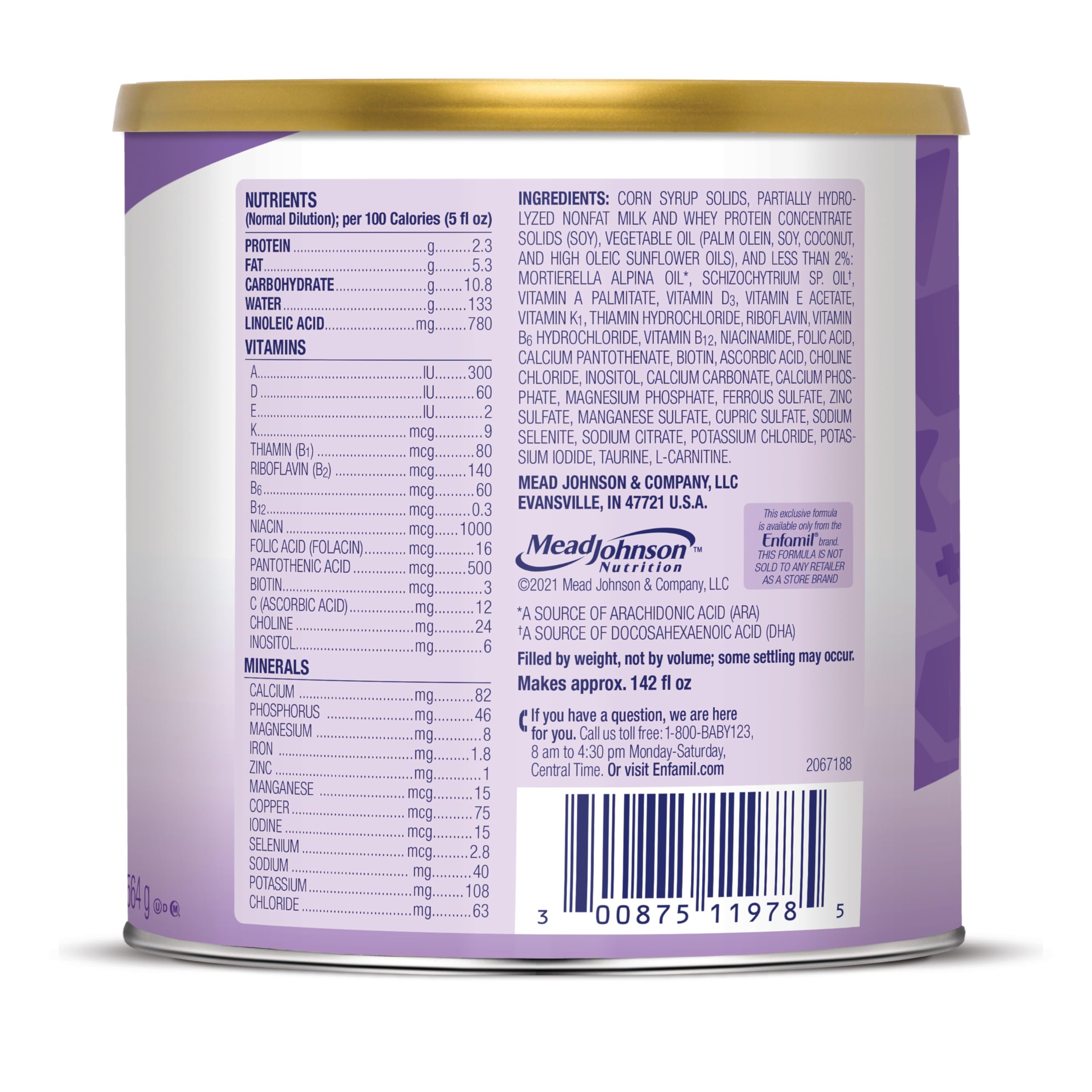 Enfamil Gentlease Easy to Digest Baby Formula, Brain Supporting DHA, for easing Fussiness, Gas, Crying and Spit-up, 19.9 Oz Can