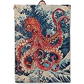 Octopus Wave Ocean Blanket Gifts for Women Adults, Soft Warm Lightweight Flannel Throw Blankets for Camping Bedroom Living Room Home Sofa Travel Decor 50" x 60"