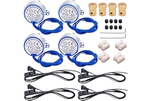 Twidec/4Pcs Synchronous Turntable Motor Electric Motor 2.5-3 and 5-6R/MIN 50/60Hz 4W CCW/CW AC100~127V Synchron Motor for Cup Turner,Cuptisserie Rotator with 7mm Flexible Coupling TYC-50-2.5+5R-XLLB