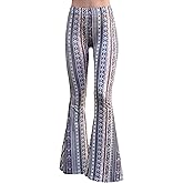 Daisy Del Sol High Waist Comfy Stretch Boho 70s Bell Bottom Fit to Flare Lounge Yoga Pants