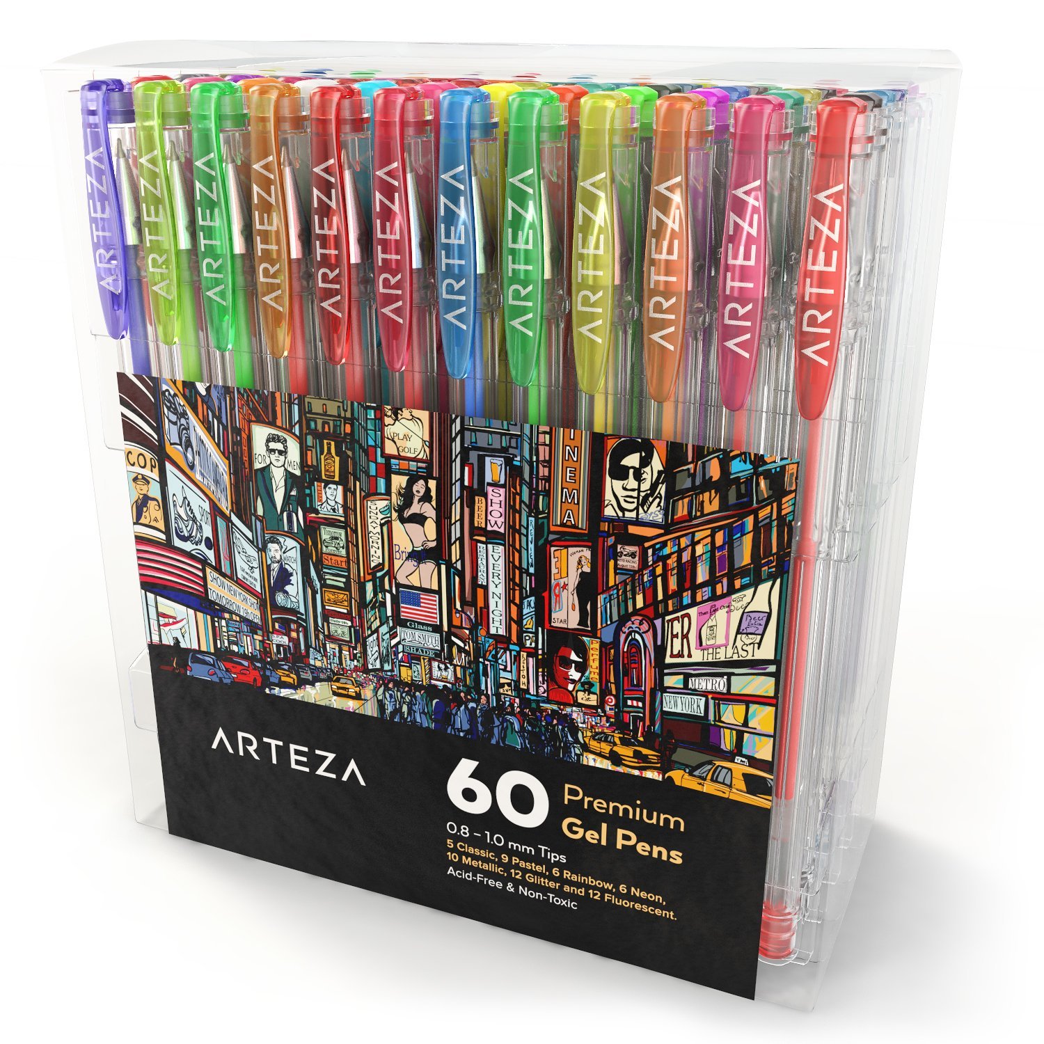 Arteza Glitter Gel Pens Premium 60 ct.