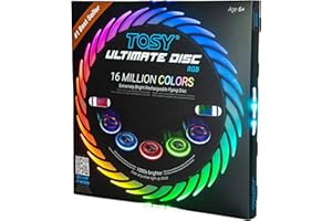 TOSY Flying Disc - 16 Million Color RGB or 36 or 360 LEDs, Extremely Bright, Smart Modes, Auto Light Up, Rechargeable, Birthd