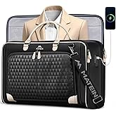 MATEIN Carry On Garment Bags for Airplanes, Women Travel Garment Bags for Dresses Up to 5 Suits with Aroma Pads & USB, Convertible Hanging Clothes Suit Carrier with Shoe Compartment Fit 15.6" Laptop