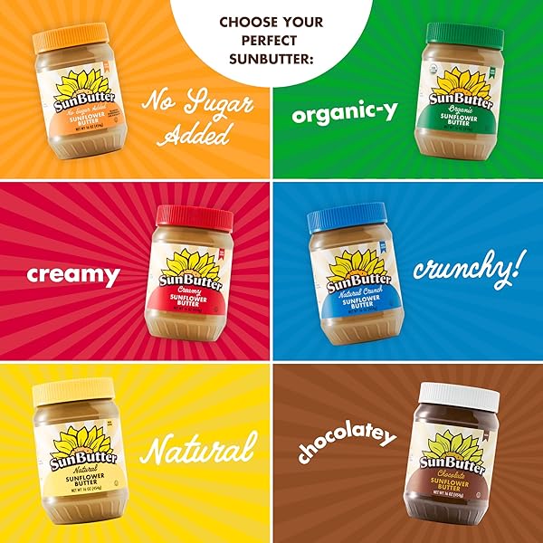 SUNBUTTER CHOCOLATE SUNFLOWER SEED BUTTER, 16 OZ NUT-FREE SPREAD WITH 7G PLANT-BASED PROTEIN, ROASTED RICH & SAVORY FLAVOR, SMOOTH TEXTURE | VEGAN, KOSHER & NON-GMO