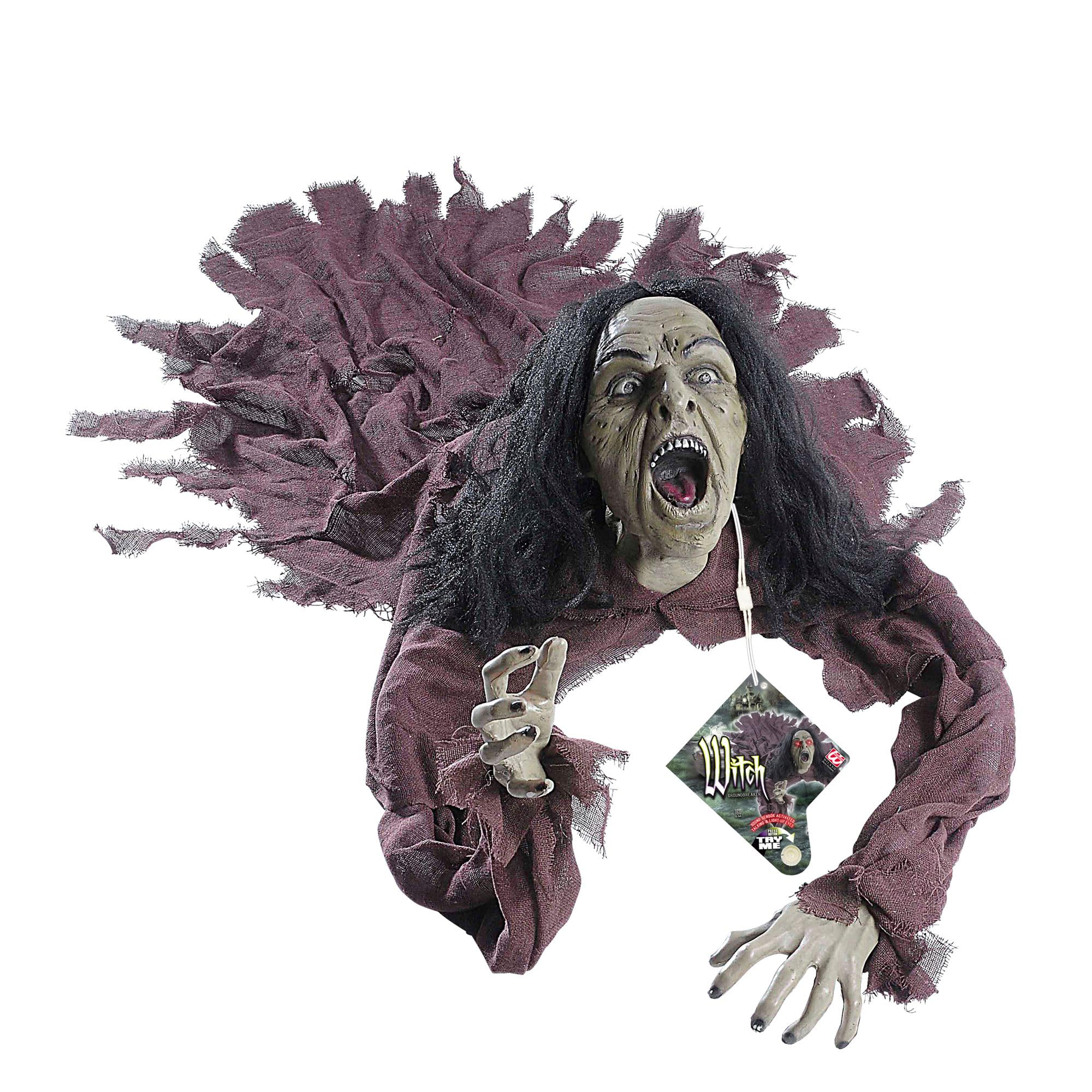 Ladies Talking Witch Groundbreakers With Light Up Ey Accessory for Halloween Fancy Dress