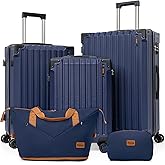 Eeeza Luggage Sets 5 Piece,Lightweight Durable Hardshell,20/24/28 Inch | Suitcase Set with 360&deg; Spinner Wheels,TSA-Approved Lock,ABS Material,Hardside Luggage for Family Travel, Business,Vacation