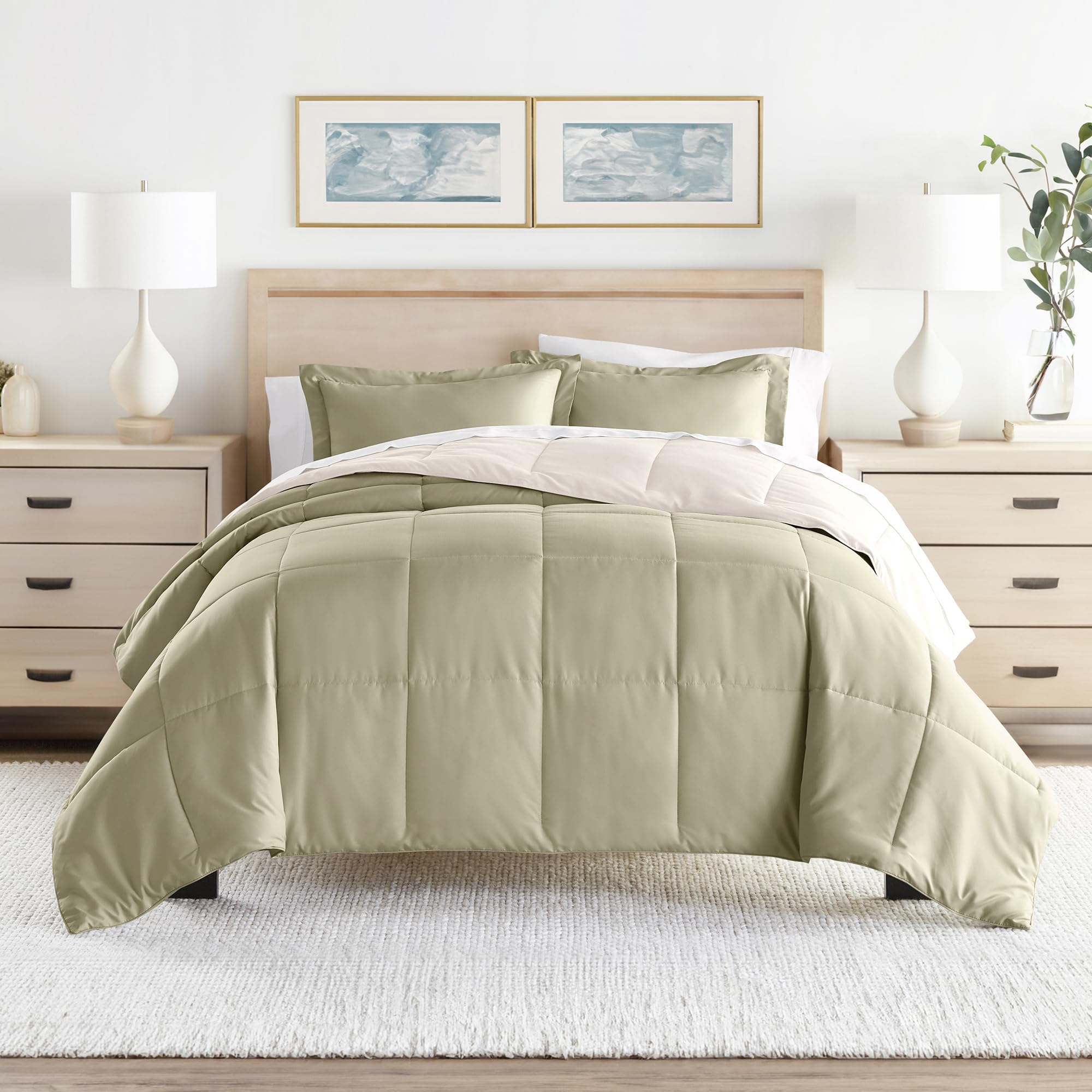 Linen Market Reversible Twin Comforter Set (2 Piece) - Bring Luxury Home with Our Soft and Lightweight Down Alternative Comforter Twin Size - This Includes Your Comforter and 1 Pillow Sham