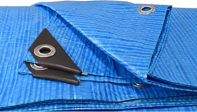 Cost Wise 3x3m Blue Waterproof Tarpaulin Ground Sheet Heavy Duty Extra Eyelets