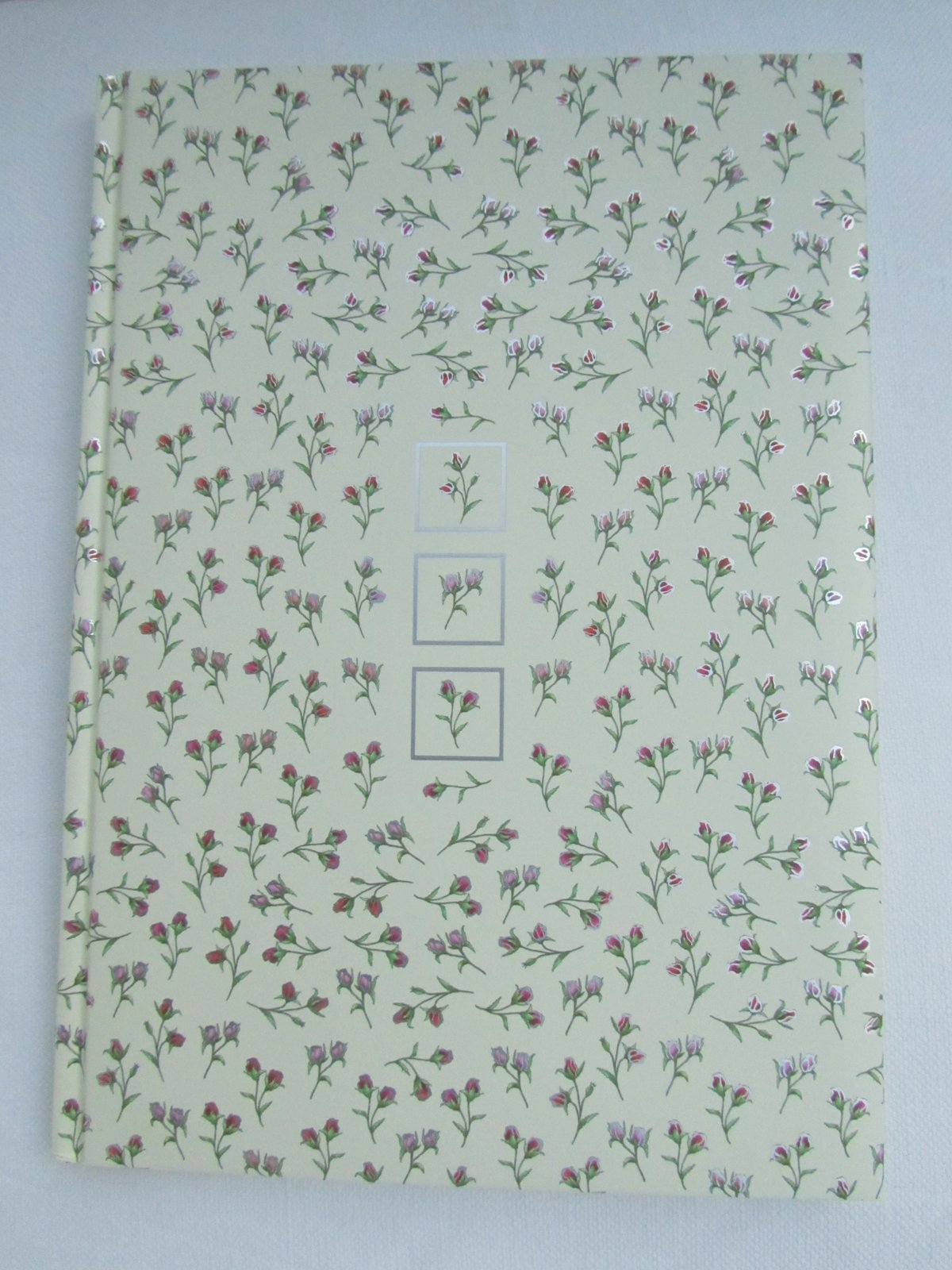 A4 Casebound Notebook - Delicate Pink & Red Roses Design - 120 Pages - Silk Ribbon - Size - 297mm x 210mm