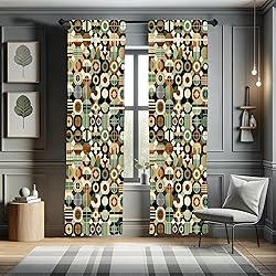 Ambesonne Mid Century Geometric Window
