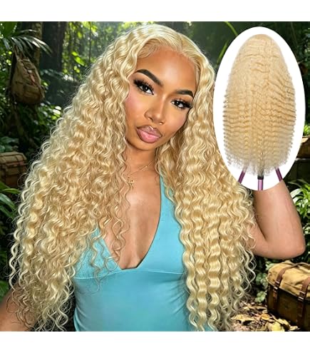 Amazon.com : Anlimer 13x4 Blonde Lace Front Wigs Human Hair  display picture 1