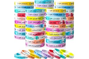 KUCLIN 100 Pieces Students Inspirational Silicone Wristbands Motivational Quotes Rubber Bracelets for Kids Students Back to School Gifts (Swirl Colours)