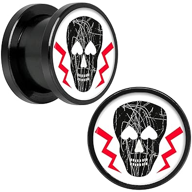 BodyCandy Negro Anodizada Acero Inoxidable Calavera Corazón ...