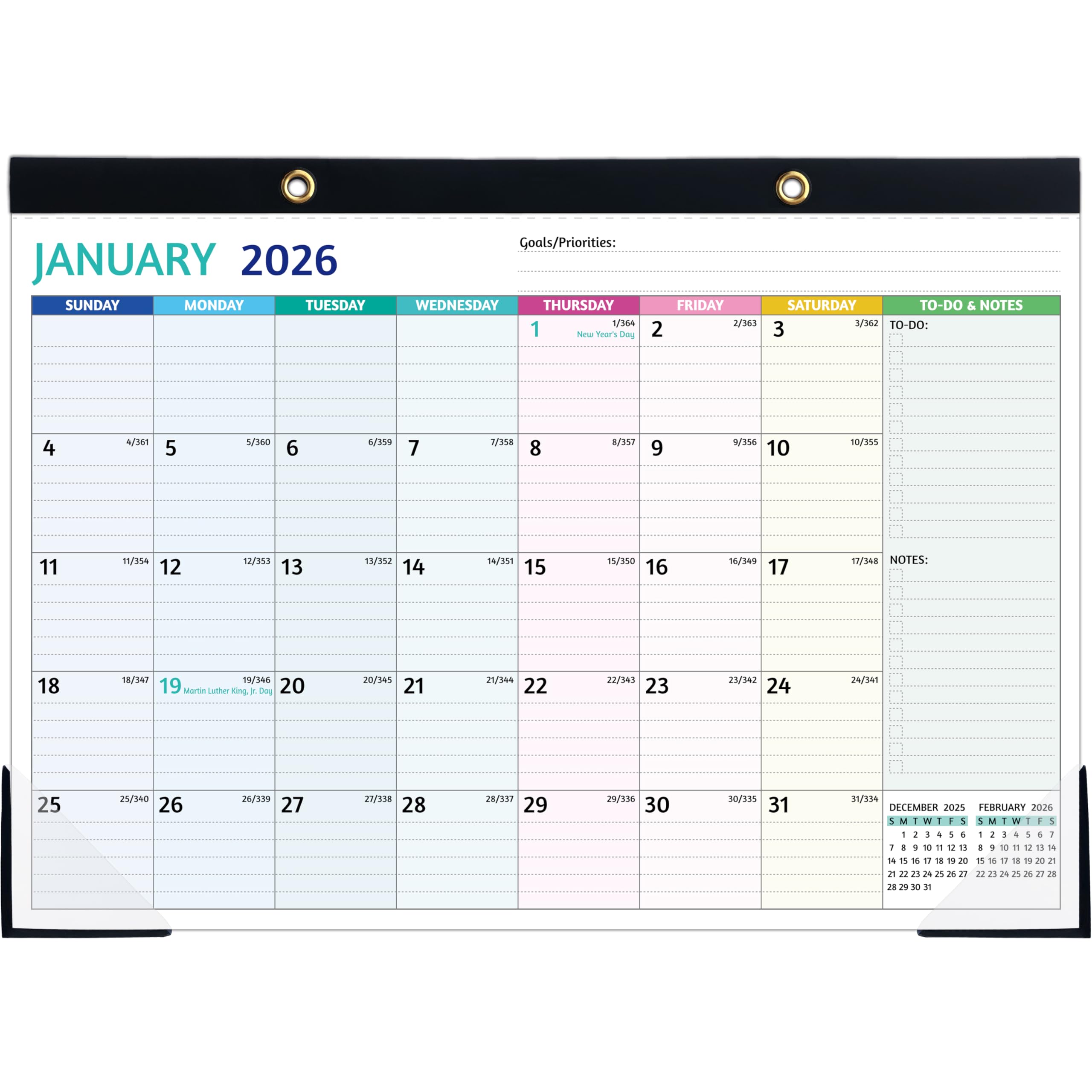 Photo 1 of 2026 Desk Calendar – Large Desk Calendar 2026, 22'' x 17'', Jan 2026 – Dec 2026, 2026 Desk/Wall Calendar with Desk Pad, To-do Lists, Ruled Blocks, Corner Protectors, Lay Flat ? Not Rolled