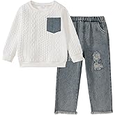 ADXSUN Little Boy Clothes Long Sleeve Pocket Sweatshirts+Denim Jeans 2PC Fall Winter Outfits 3-8 Years