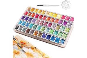 Watercolor Set | Glitter Pearlescent Painting Set | 60-Color Art Watercolor Paint,for Artists Beginners Adults Kids Craft Col