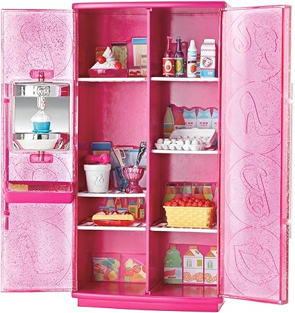 Amazon Com Barbie Treats To Tv Refrigerator Set Toys Games