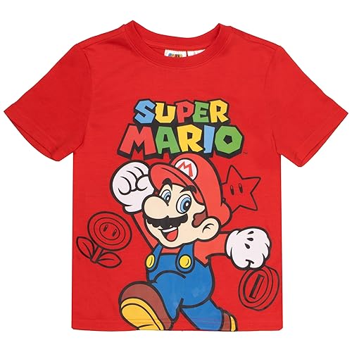 Nintendo Super Mario Bros Boys 3-Piece Pants Set Short Sleeve T