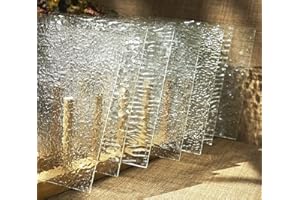 ASDICOXB MaxGrain 6x6 inch Clear Textured Stained Glass Sheets, Variety Cathedral Glass Packs for Art Crafts, 8 Sheets