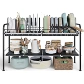 NETEL Expandable Under Sink Organizer，Pot and pan organizer Under Cabinet | Pan Lid Organizer,Expandable Storage shelf with 2 Pan Racks（14 Dividers）and 4 Removable Panels,Adjustable partition height