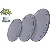 Drydiet 3 Pack Diatomaceous Earth Plant Saucer Set 6/8/10 Inch Quick Dry Absorbent Plants Tray Absorbing Plant Tray for Gardening Indoor Outdoor Plants (Charcoal Gray)