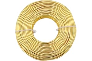 YTKavq Aluminum Craft Wire,20 Gauge Gold Wire for Jewelry Making, DIY Crafts & Floral Design - Soft Bendable Metal Wire, Perfect Alternative to Copper Wire (100FT)