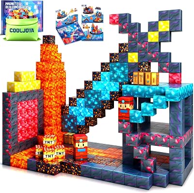 COOLJOYA Magnetic Blocks 54PCS Kids STEM Building Toys Montessori 3-8