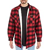 Smith's Workwear Men's Sherpa-Lined Cotton Flannel Shirt Jacket