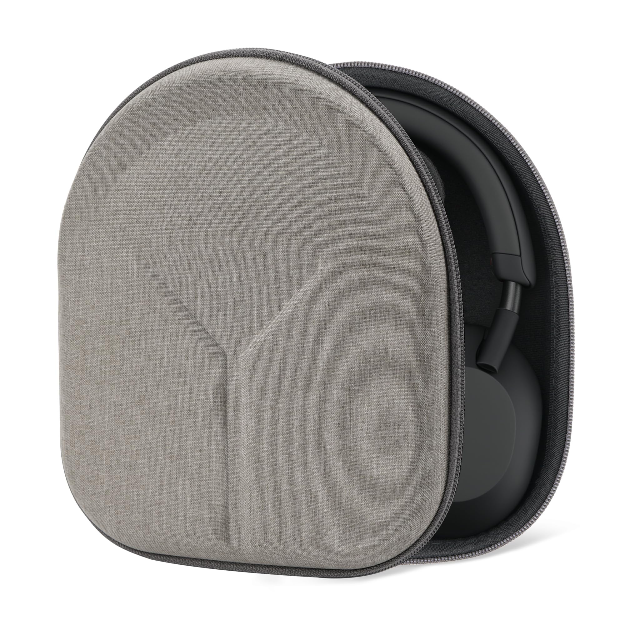 Geekria Shield Headphones Case Compatible with Bose QC Ultra II, Sony WH-1000XM5, Skullcandy Crusher ANC 2 Case, Replacement Hard Shell Travel Carrying Bag with Cable Storage (Light Brown)