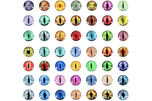 PATIKIL 6mm Dragon Eyes, 100 Pcs Round Glass Eyes Animals Crochet Eyes for Clay Doll Making Craft DIY Findings Jewelry Making