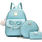 I IHAYNER Girls Bowknot 3-Pieces Fahsion Leather Backpack Backpack Purse for Women Rucksack for Ladies Shoulder Bag | Backpack Purse, Rucksack, for Ladies, Shoulder Bag, Backpack Purse, Rucksack