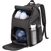 Bosynoy Bowling Backpack, Single Bowling Ball Bag with Shoe Compartment | Bowling Bag Totes with Foam Padded Protection, Fits Shoes Up to US Mens Size 16 and Accessories, Grey