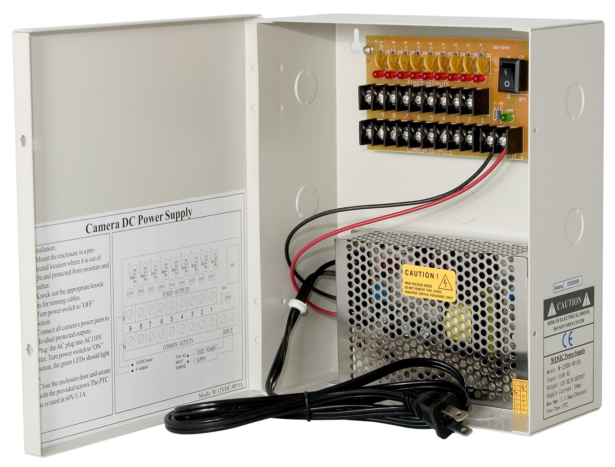 16 Channel CCTV power supply box panel. AC24V. 10AMP
