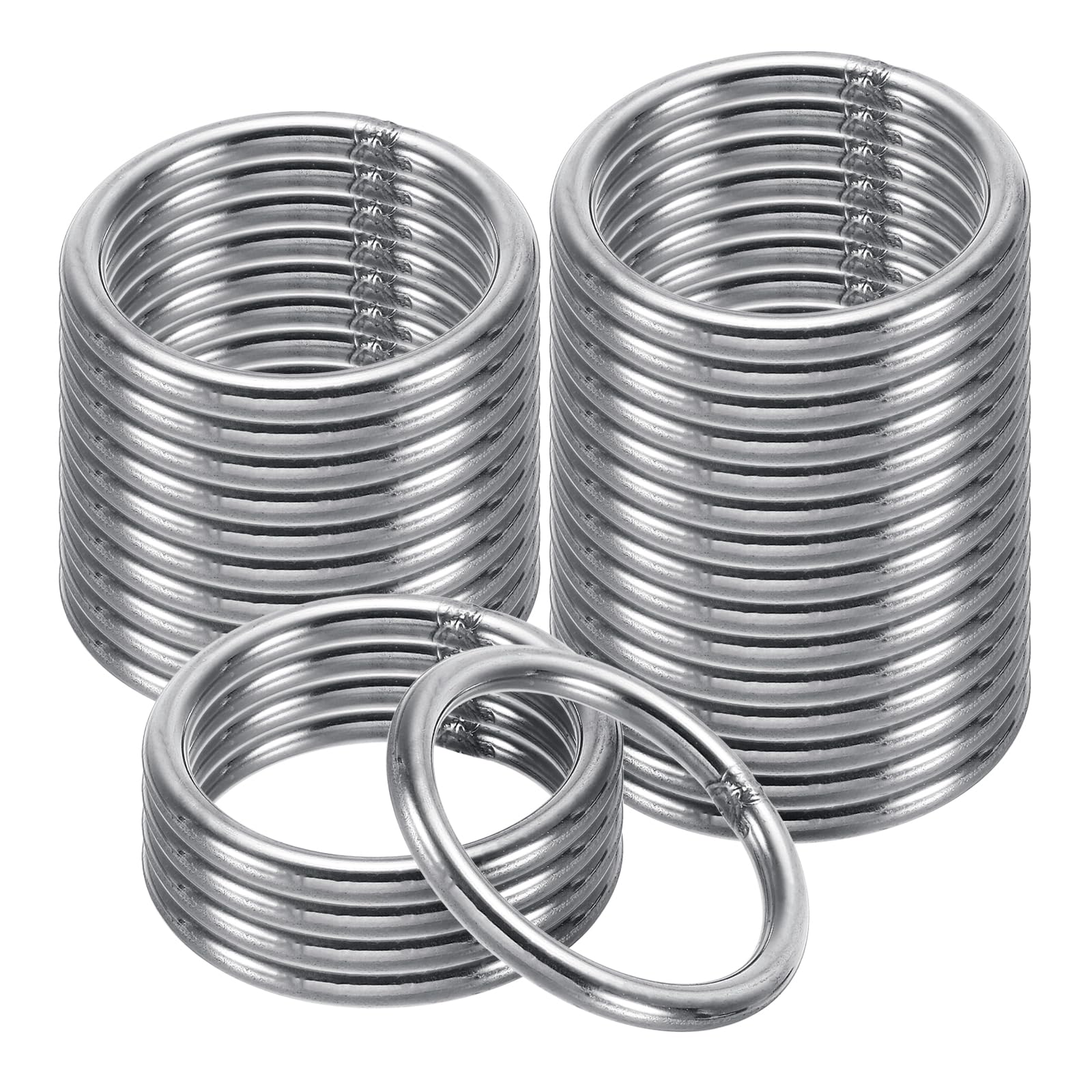 PATIKIL 32mm Metal O Rings, 30 Pack 304 Stainless Steel Round Rings for Hardware Bags Belts Hanging Baskets DIY Craft Supplies