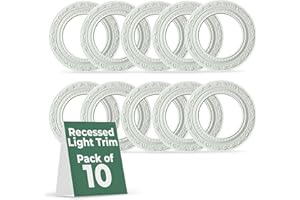 Renovators Supply Manufacturing Recessed Spot Light Trim White Urethane Recessed Decorative Ceiling Medallion 6" ID X 10" OD Light Rosette Water Resistant Ceiling Moulding Pack of 10